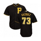 Men's Majestic Pittsburgh Pirates #73 Felipe Vazquez Authentic Black Team Logo Fashion Cool Base MLB Jersey