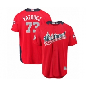 Men's Majestic Pittsburgh Pirates #73 Felipe Vazquez Game Red National League 2018 MLB All-Star MLB Jersey