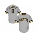Men's Majestic Pittsburgh Pirates #8 Willie Stargell Authentic Grey Cooperstown Throwback MLB Jersey
