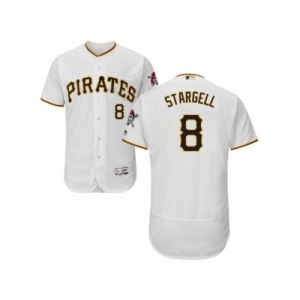 Men's Majestic Pittsburgh Pirates #8 Willie Stargell White Flexbase Authentic Collection MLB Jersey
