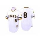 Men's Mitchell and Ness 1971 Pittsburgh Pirates #8 Willie Stargell Replica White Throwback MLB Jersey