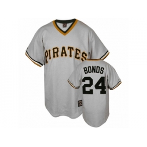 Men's Mitchell and Ness Pittsburgh Pirates #24 Barry Bonds Authentic Grey Throwback MLB Jersey
