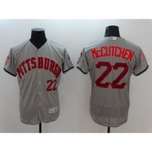 Men's Pittsburgh Pirates #22 Andrew McCutchen Majestic Gray Fashion Stars & Stripes Flex Base Player Jersey