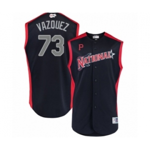 Men's Pittsburgh Pirates #73 Felipe Vazquez Authentic Navy Blue National League 2019 Baseball All-Star Jersey