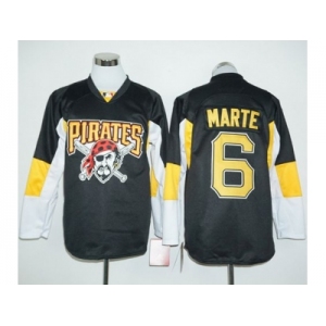 Pittsburgh Pirates #6 Starling Marte Black Long Sleeve Stitched Baseball Jersey