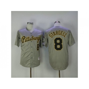 Pittsburgh Pirates #8 Willie Stargell Grey Strip 1997 Turn Back The Clock Stitched MLB Jersey