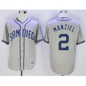 Men San Diego Padres #2 Johnny Manziel Gray 2016 Official Cool Base Jersey