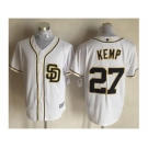 Men San Diego Padres #27 Matt Kemp White New Cool Base Stitched Baseball Jersey