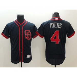 Men San Diego Padres #4 Wil Myers Navy Stars & Stripes 2016 Independence Day Flex Base Jersey