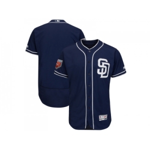Men San Diego Padres Customized Majestic Navy 2018 Spring Training Flex Base Team Jersey