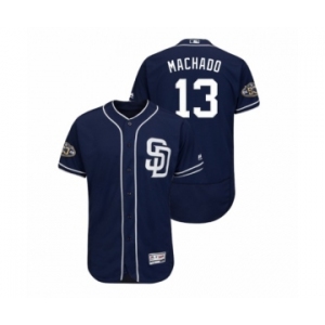 Men San Diego Padres Navy #13 50th Anniversary Manny Machado Flex Base Jersey