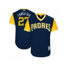Men's 2017 Little League World Series Padres #27 Jered Weaver Three-Six Navy Jersey