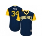Men's 2017 Little League World Series Padres #34 Craig Stammen Trig Navy Jersey