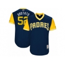 Men's 2017 Little League World Series Padres #52 Brad Hand Brotato Navy Jersey