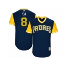Men's 2017 Little League World Series Padres #8 Erick Aybar EA Navy Jersey
