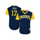 Men's 2017 Little League World Series Padres Allen Cordoba #17 Coso Navy Jersey