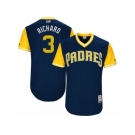 Men's 2017 Little League World Series Padres Clayton Richard #3 Richard Navy Jersey