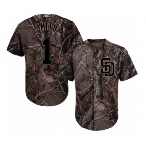 Men's Majestic San Diego Padres #1 Ozzie Smith Authentic Camo Realtree Collection Flex Base MLB Jersey