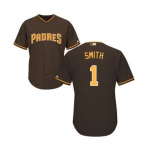 Men's Majestic San Diego Padres #1 Ozzie Smith Replica Brown Alternate Cool Base MLB Jersey