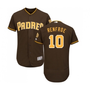 Men's Majestic San Diego Padres #10 Hunter Renfroe Brown Alternate Flex Base Authentic Collection MLB Jersey