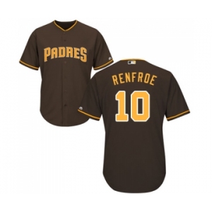 Men's Majestic San Diego Padres #10 Hunter Renfroe Replica Brown Alternate Cool Base MLB Jersey