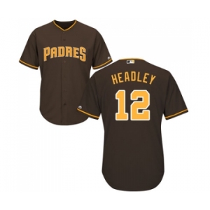 Men's Majestic San Diego Padres #12 Chase Headley Replica Brown Alternate Cool Base MLB Jersey