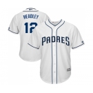 Men's Majestic San Diego Padres #12 Chase Headley Replica White Home Cool Base MLB Jersey