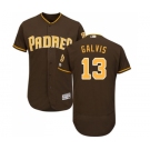 Men's Majestic San Diego Padres #13 Freddy Galvis Brown Alternate Flex Base Authentic Collection MLB Jersey