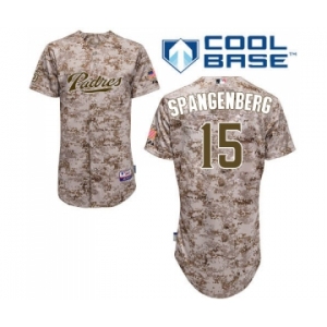 Men's Majestic San Diego Padres #15 Cory Spangenberg Replica Camo Alternate 2 Cool Base MLB Jersey