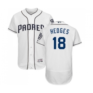 Men's Majestic San Diego Padres #18 Austin Hedges White Home Flex Base Authentic Collection MLB Jersey