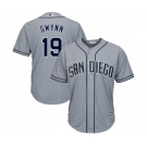 Men's Majestic San Diego Padres #19 Tony Gwynn Replica Grey Road Cool Base MLB Jersey
