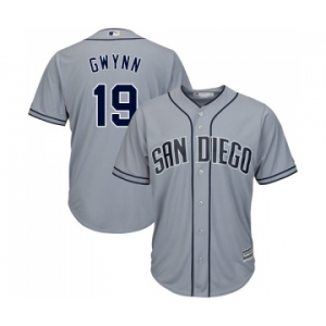 Men's Majestic San Diego Padres #19 Tony Gwynn Replica Grey Road Cool Base MLB Jersey