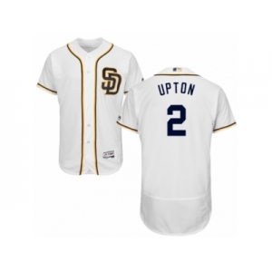 Men's Majestic San Diego Padres #2 B.J. Upton White Flexbase Authentic Collection MLB Jersey