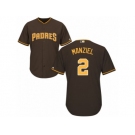 Men's Majestic San Diego Padres #2 Johnny Manziel Authentic Brown Alternate Cool Base MLB Jersey