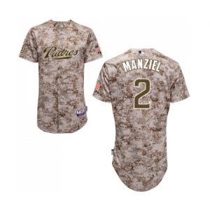 Men's Majestic San Diego Padres #2 Johnny Manziel Replica Camo Alternate 2 Cool Base MLB Jersey
