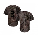 Men's Majestic San Diego Padres #2 Jose Pirela Authentic Camo Realtree Collection Flex Base MLB Jersey