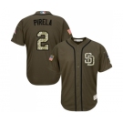 Men's Majestic San Diego Padres #2 Jose Pirela Authentic Green Salute to Service MLB Jersey