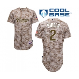 Men's Majestic San Diego Padres #2 Jose Pirela Replica Camo Alternate 2 Cool Base MLB Jersey