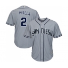 Men's Majestic San Diego Padres #2 Jose Pirela Replica Grey Road Cool Base MLB Jersey