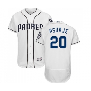 Men's Majestic San Diego Padres #20 Carlos Asuaje White Home Flex Base Authentic Collection MLB Jersey