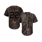 Men's Majestic San Diego Padres #22 Christian Villanueva Authentic Camo Realtree Collection Flex Base MLB Jersey