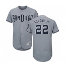 Men's Majestic San Diego Padres #22 Christian Villanueva Authentic Grey Road Cool Base MLB Jersey