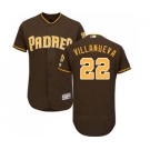 Men's Majestic San Diego Padres #22 Christian Villanueva Brown Alternate Flex Base Authentic Collection MLB Jersey