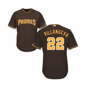 Men's Majestic San Diego Padres #22 Christian Villanueva Replica Brown Alternate Cool Base MLB Jersey