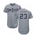 Men's Majestic San Diego Padres #23 Matt Szczur Authentic Grey Road Cool Base MLB Jersey