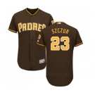 Men's Majestic San Diego Padres #23 Matt Szczur Brown Alternate Flex Base Authentic Collection MLB Jersey