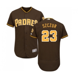 Men's Majestic San Diego Padres #23 Matt Szczur Brown Alternate Flex Base Authentic Collection MLB Jersey