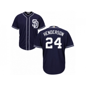 Men's Majestic San Diego Padres #24 Rickey Henderson Authentic Navy Blue Alternate 1 Cool Base MLB Jersey