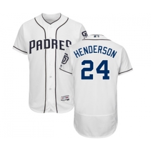 Men's Majestic San Diego Padres #24 Rickey Henderson White Home Flex Base Authentic Collection MLB Jersey