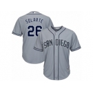 Men's Majestic San Diego Padres #26 Yangervis Solarte Replica Grey Road Cool Base MLB Jersey